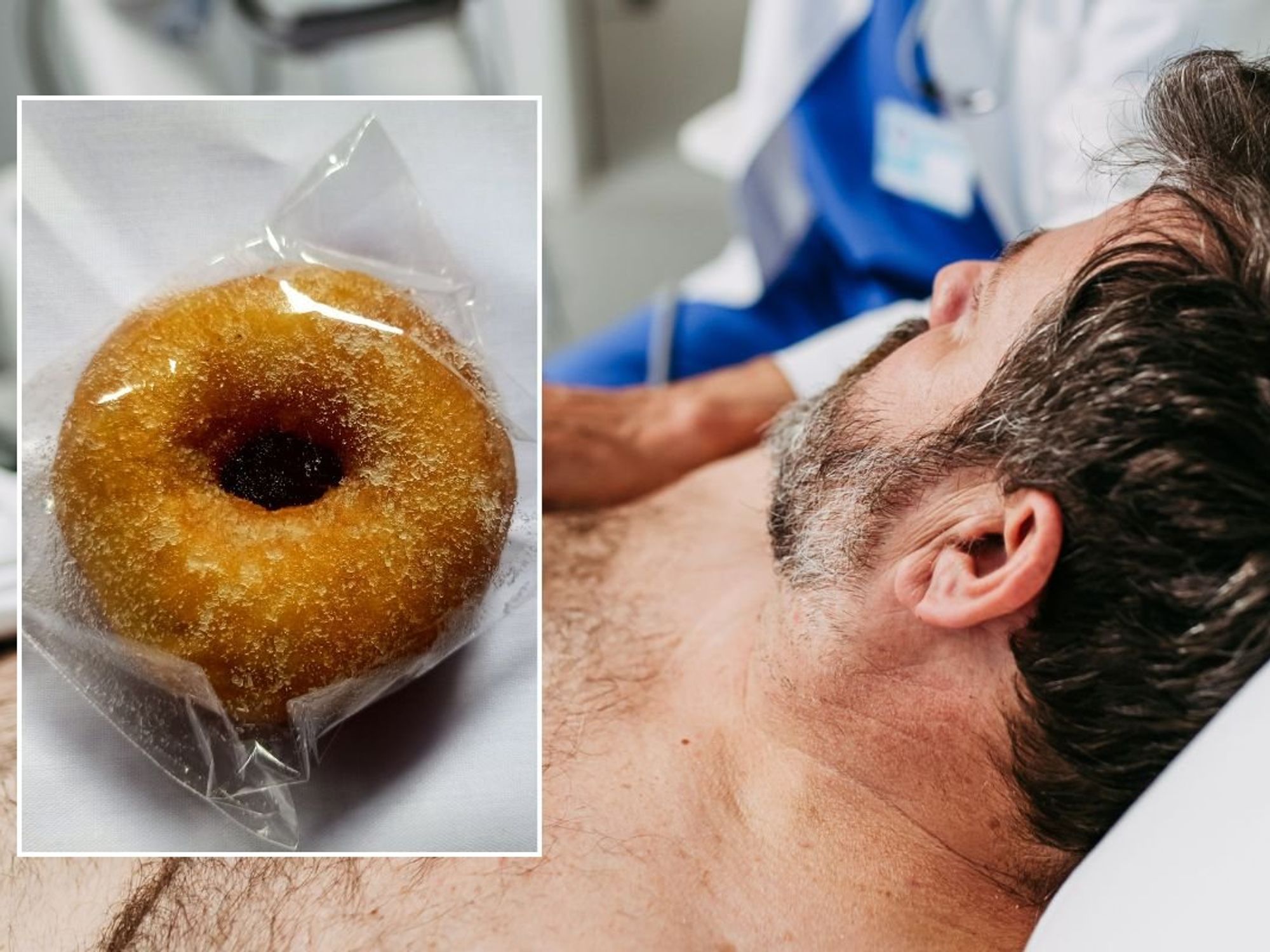 HOSPITAL PATIENT AND DOUGHNUT