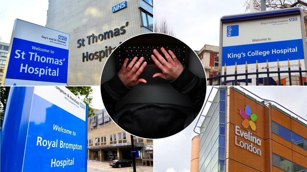 Hospital signs/Hacker stock image