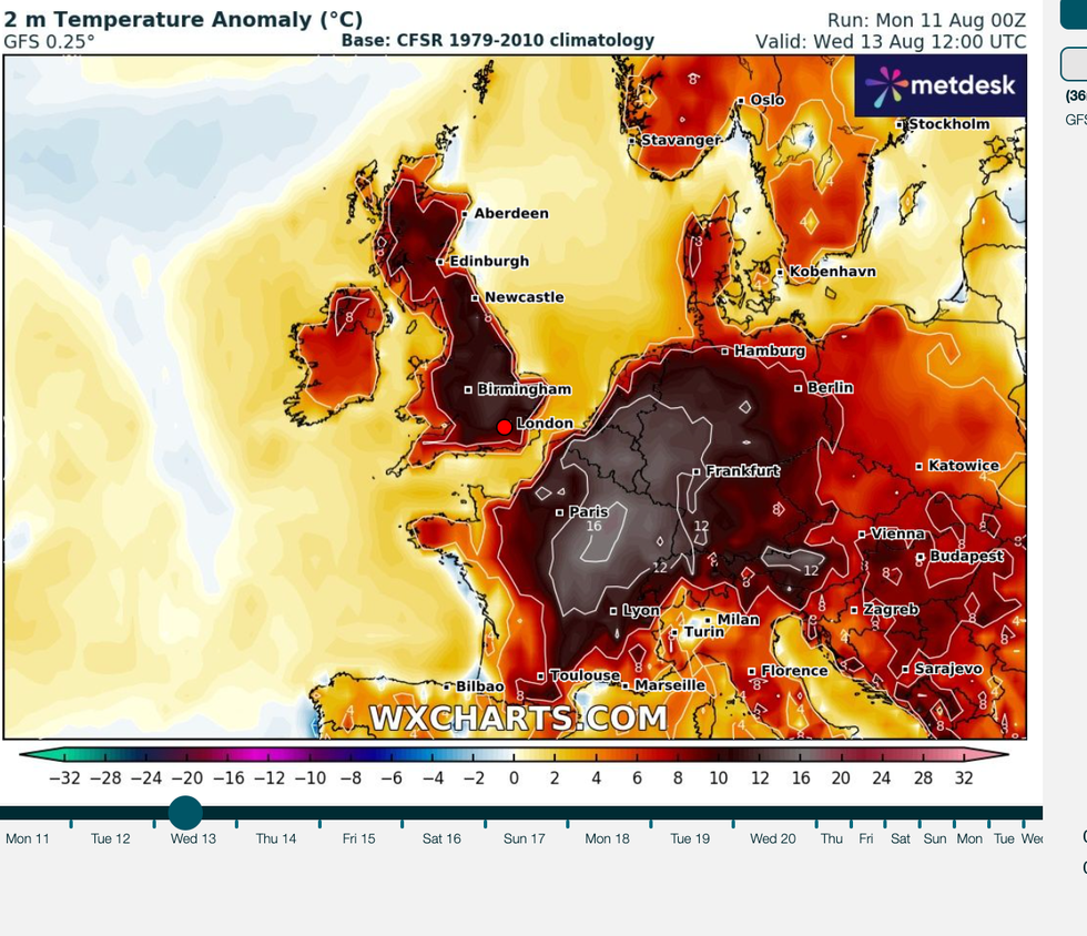 Hot weather map