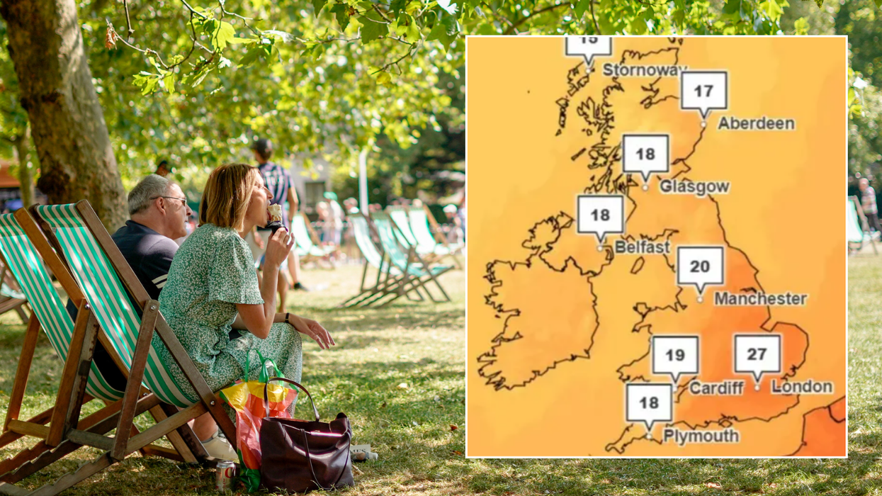 Hot weather UK/Warm weather map Met Office