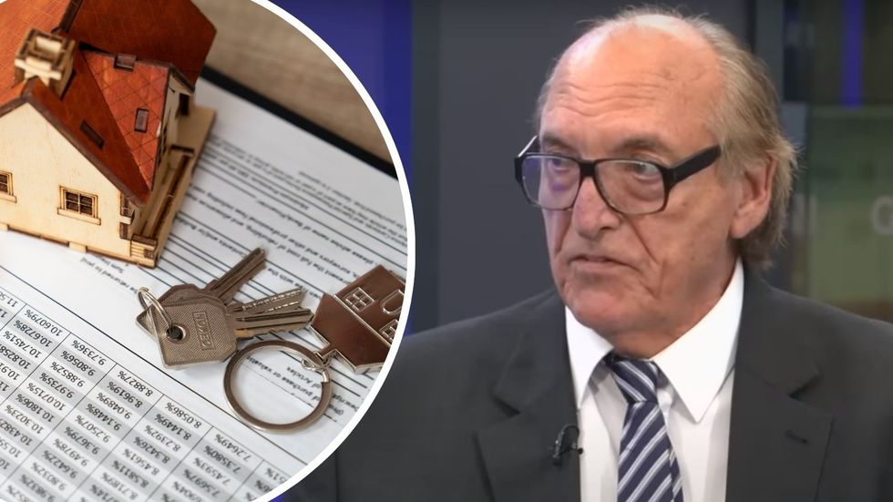 House keys and mortgage details in pictures beside photo of Dr Roger Gewolb on GB News