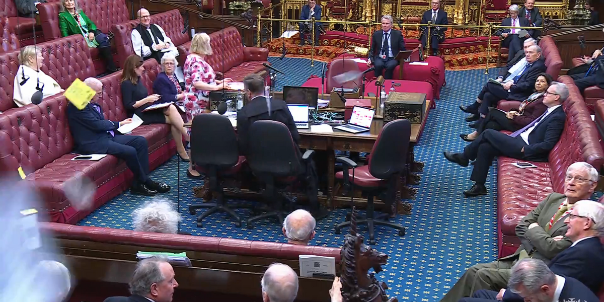 NextImg:WATCH: Moment House of Lords debate is PAUSED as protests shock peers
