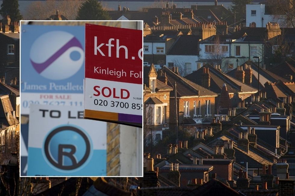 Houses and for sale signs