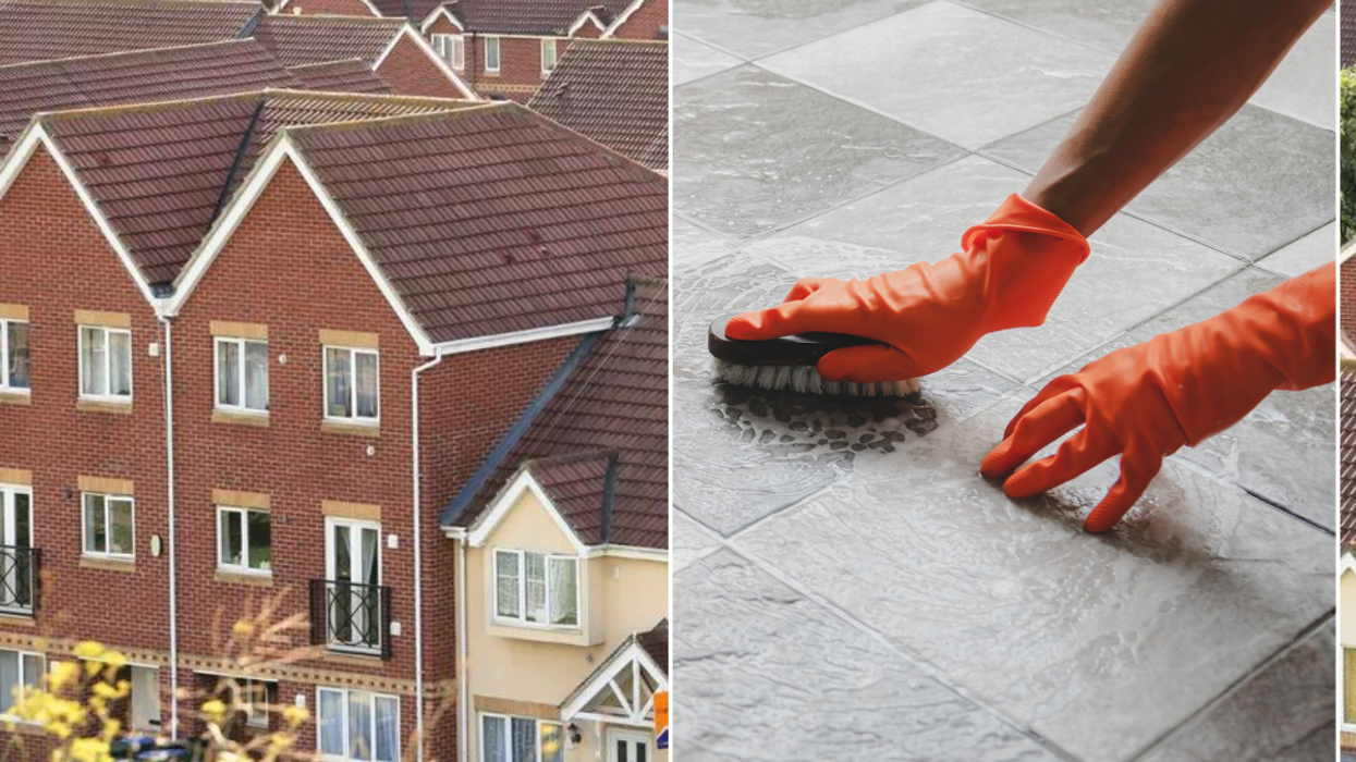 Houses UK / person grouting tiles