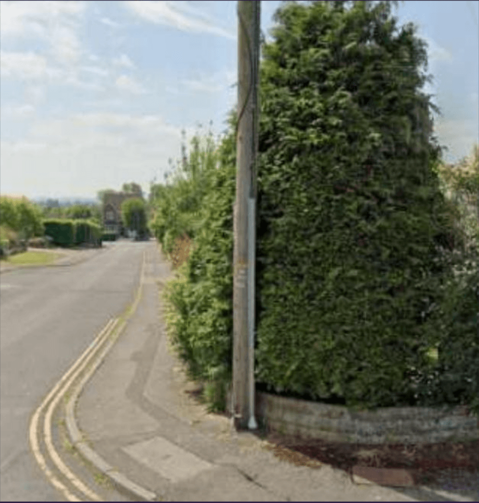 How the road previously looked without the fence