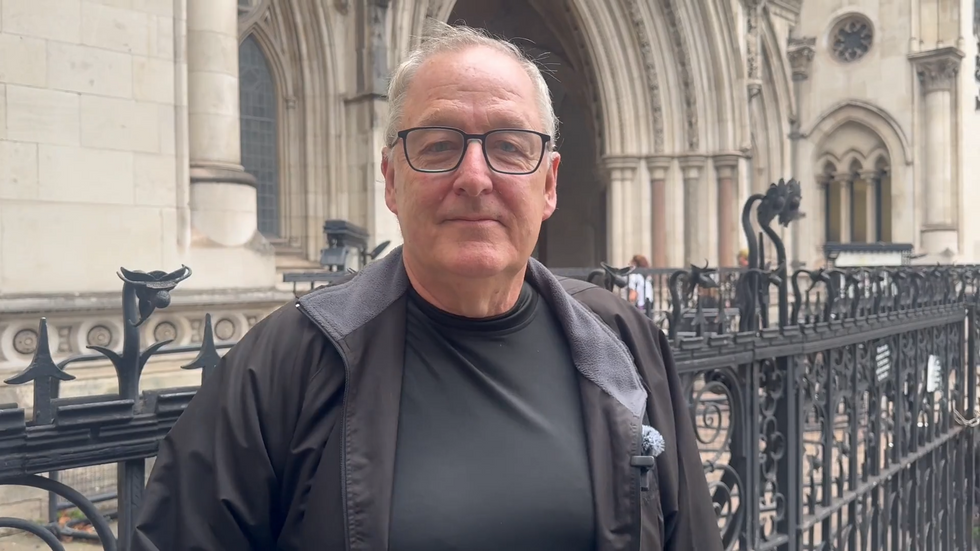 Howard Cox speaking outside the High Court