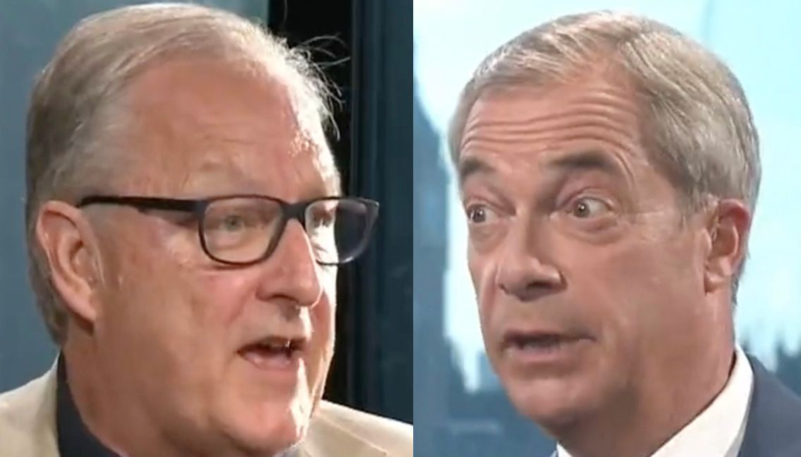 Howard Cox talking to Nigel Farage