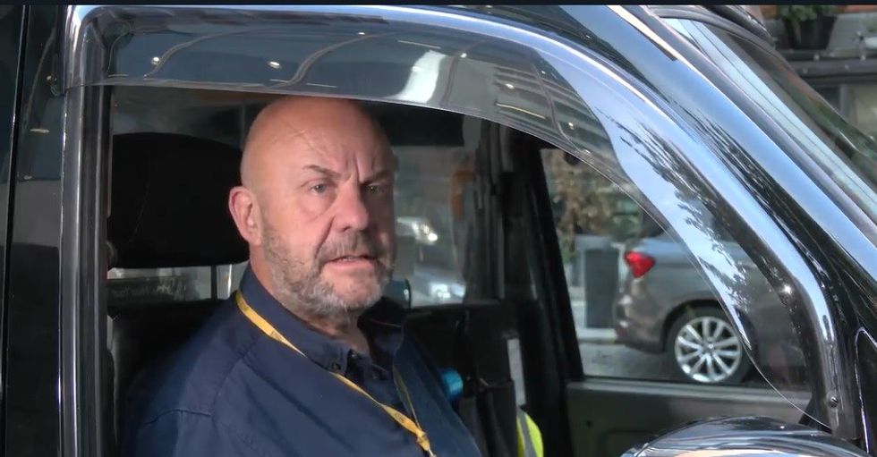 Howard Taylor in cab talking about card payments if UK goes cashless