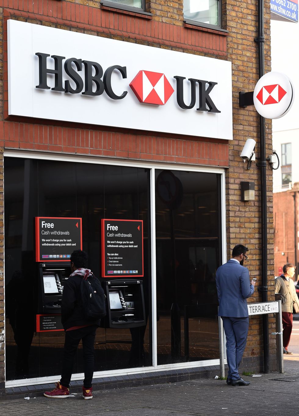 HSBC bank branch with free cash withdrawals machine