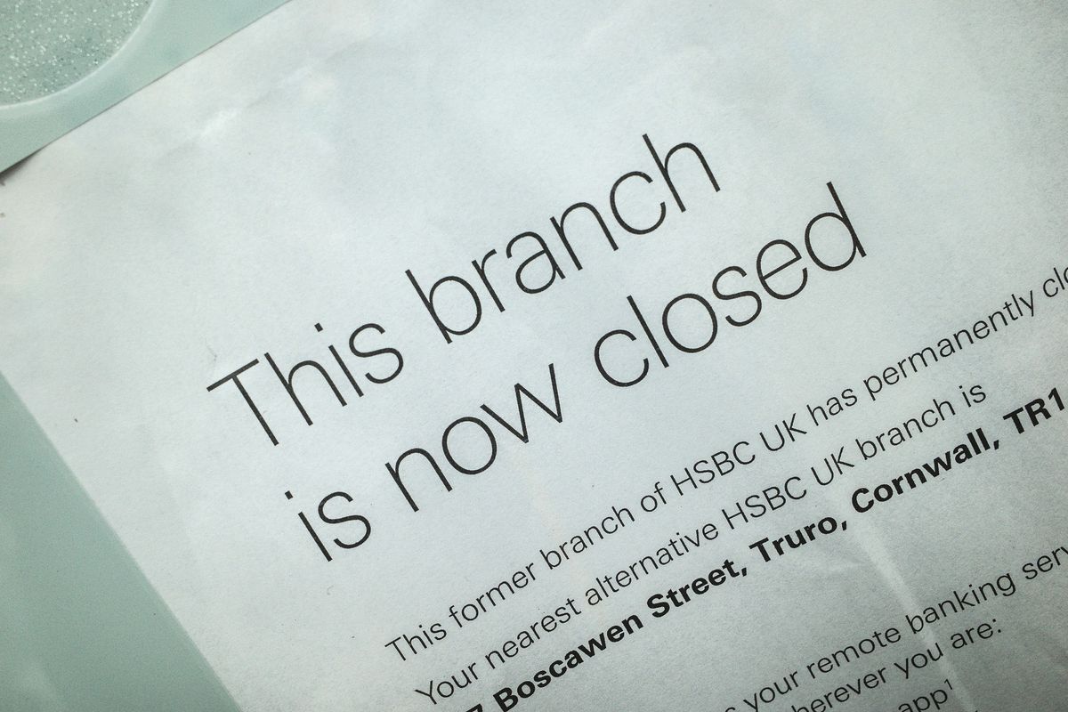 HSBC UK bank branch closed notice