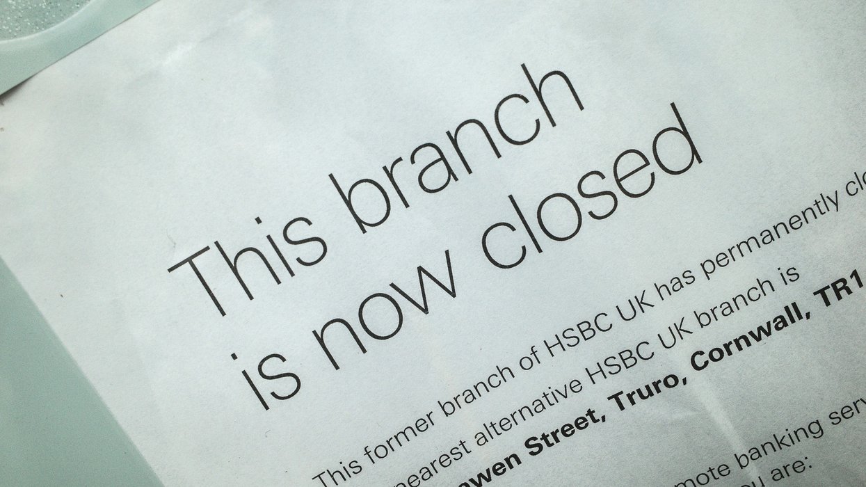 HSBC UK bank branch closed notice