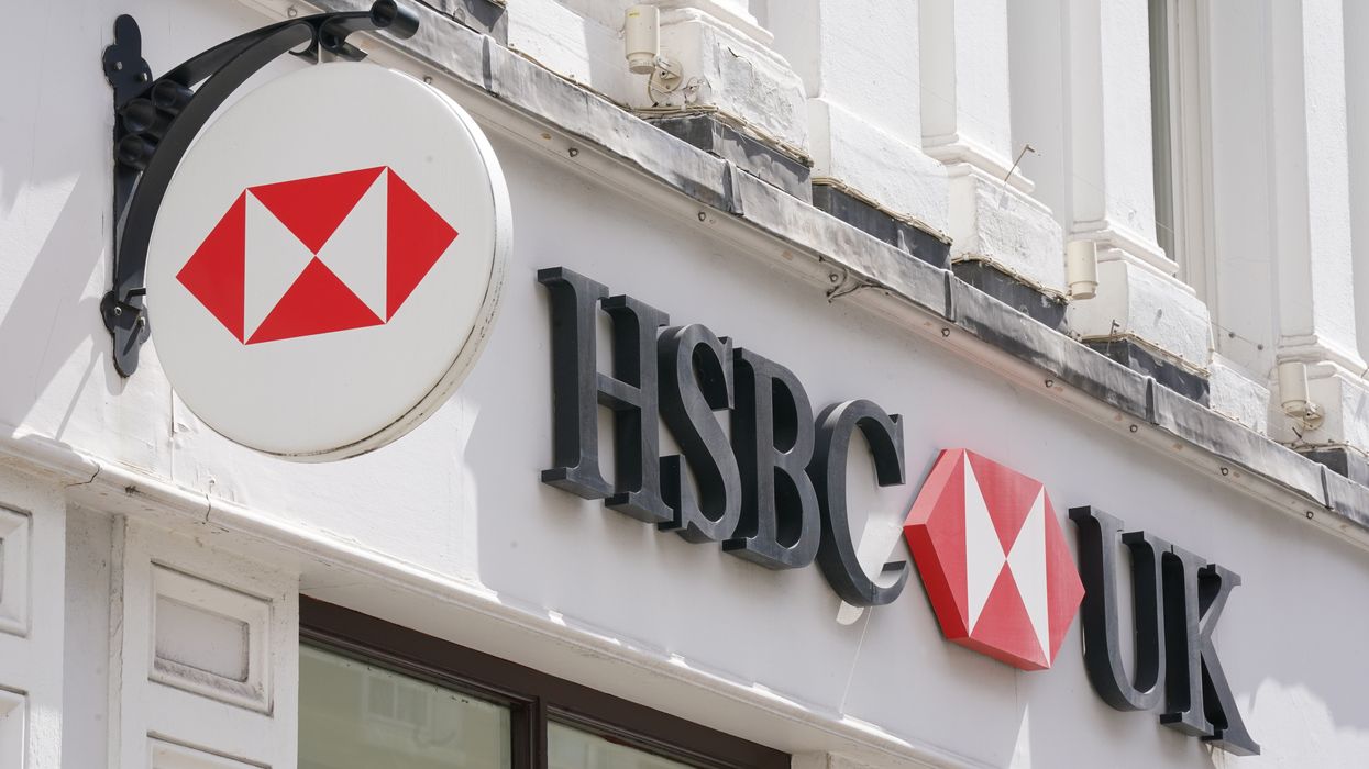 HSBC UK sign outside bank branch