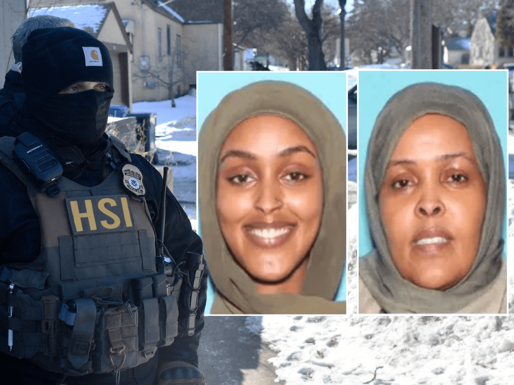 HSI Ice agent; Hanaan Mursal Yusuf; Shamso Ahmed Hassan