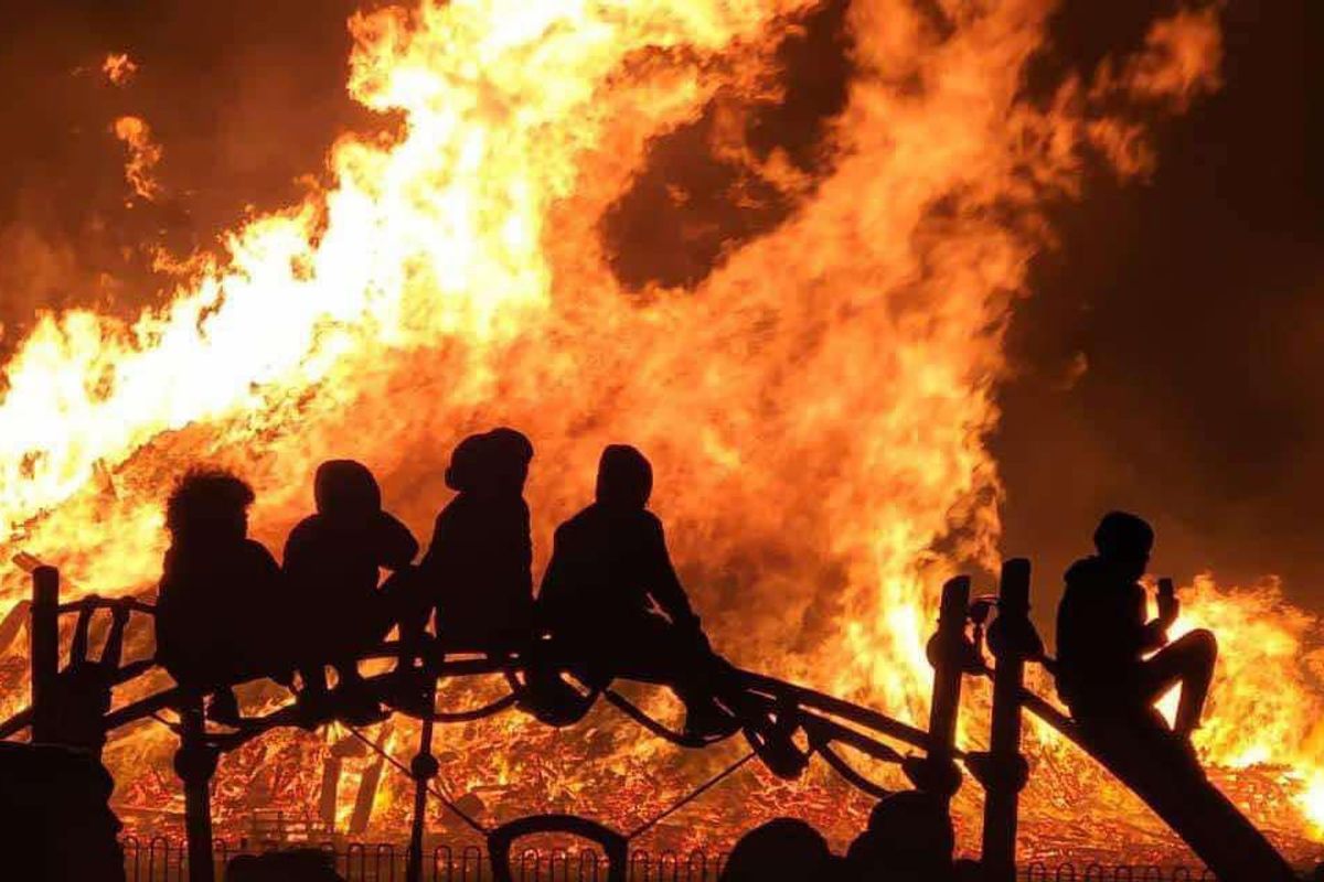 Huge bonfires set alight weeks before November 5 amid fears council was going to take them down