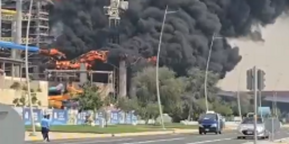 NextImg:Huge fire breaks out at Abu Dhabi waterpark as black smoke can be seen for miles