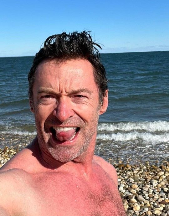 Hugh Jackman beach