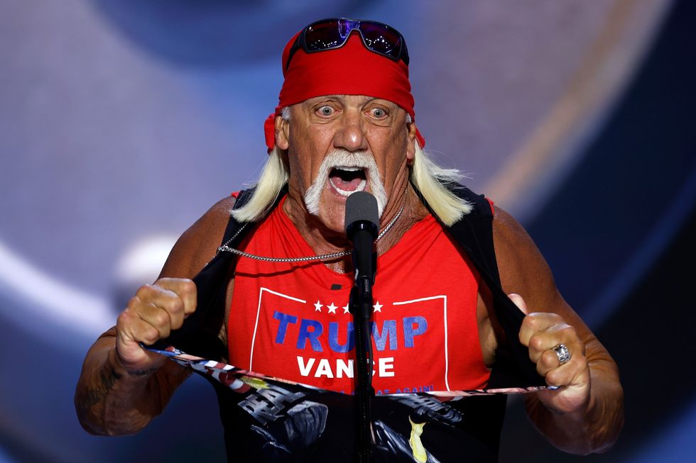 Hulk Hogan jokes about 'body slamming' Kamala Harris as he questions her racial identity