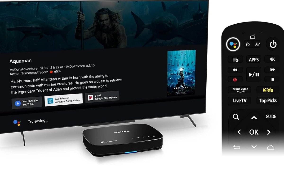 Humax Aura box with TV and remote