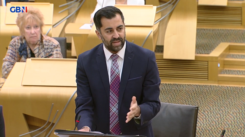 Humza Yousaf appears in Scottish Parliament