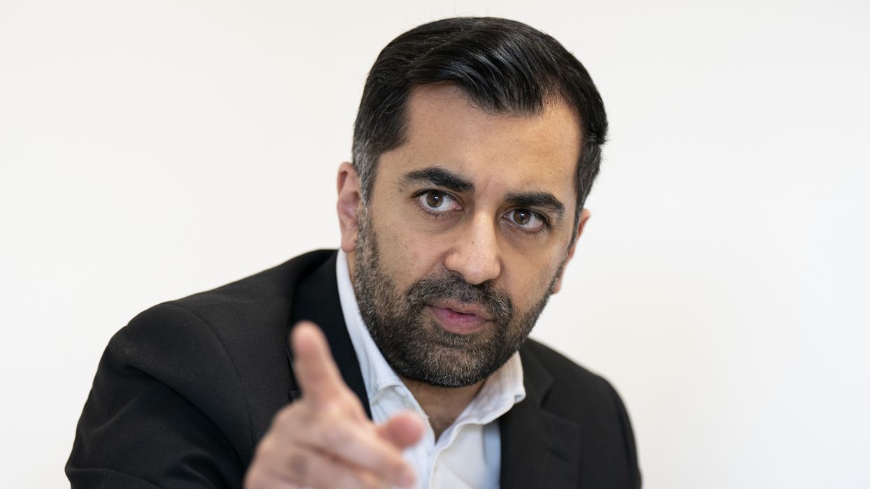 Humza Yousaf pointing his finger