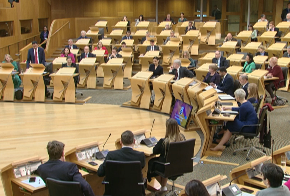 Humza Yousaf speaking in Holyrood
