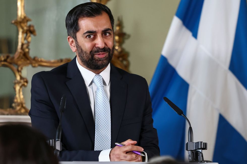 Humza Yousaf speaks during a press conference at Bute House,
