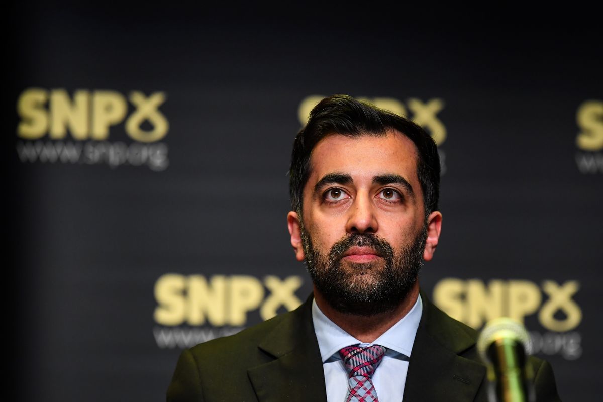 Humza Yousaf taking part in the SNP leadership hustings at the Town Hall in Johnstone