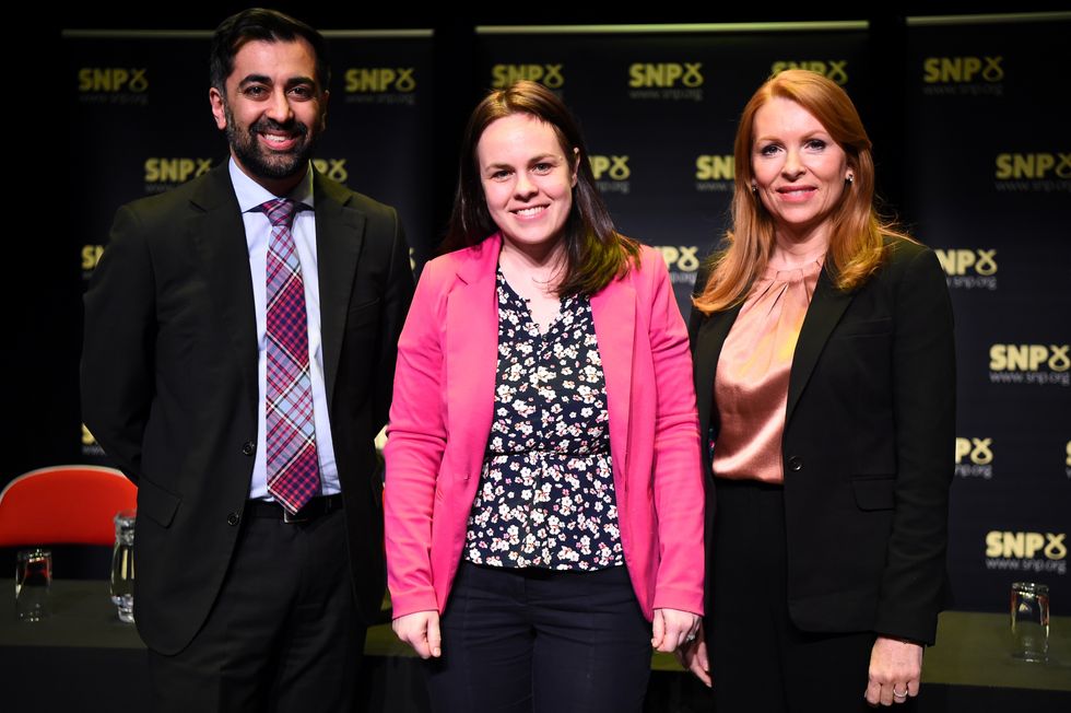 Humza Yousef, Kate Forbes and Ash Regan during a hustings event