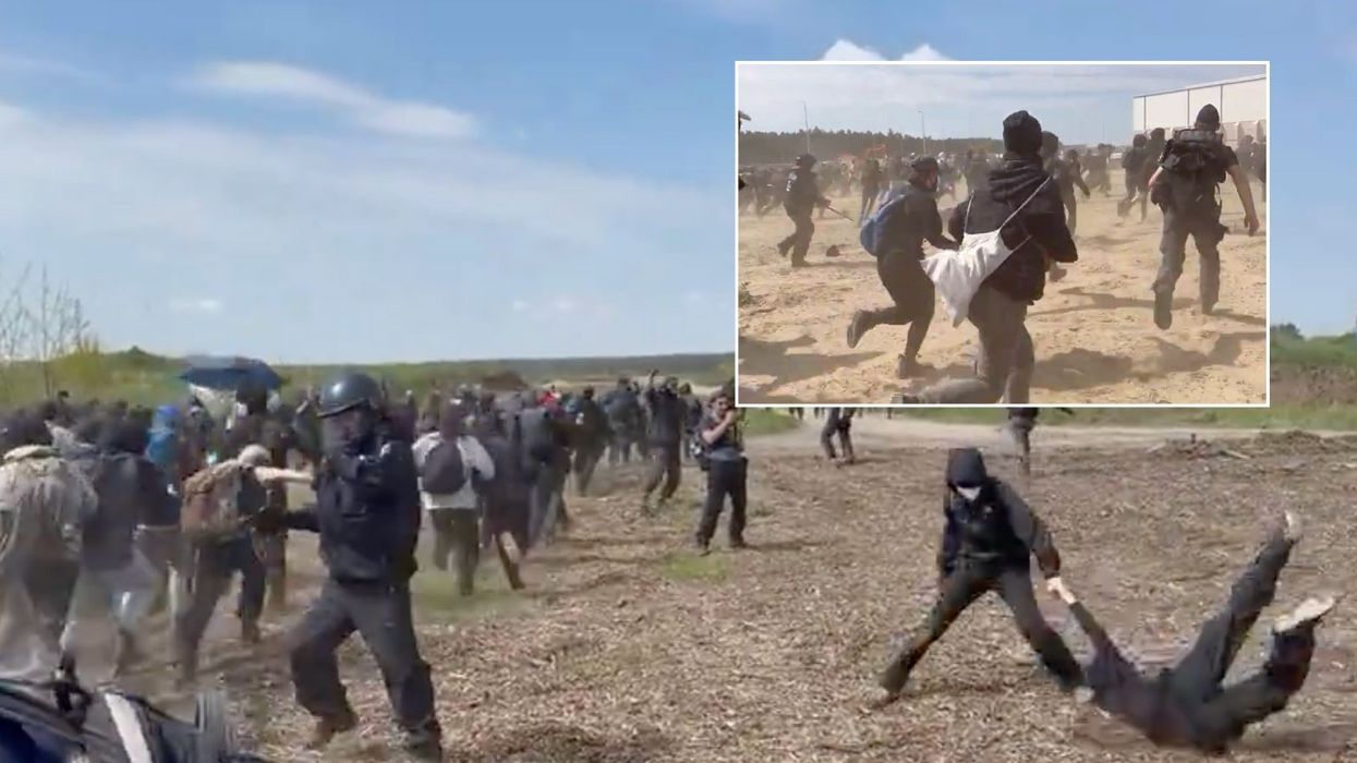 Furious anti-Tesla eco activists storm Elon Musk Gigafactory as they claim EV production expansion will destroy forests