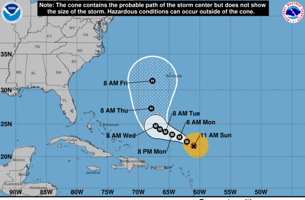 Hurricane Lee path