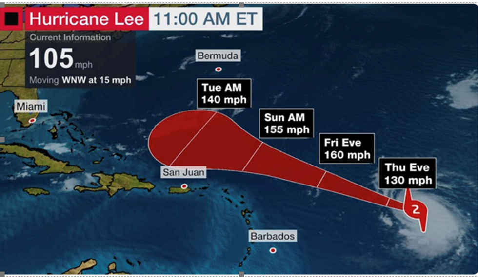 Hurricane Lee track
