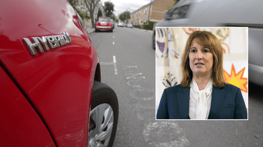 Hybrid car and Rachel Reeves
