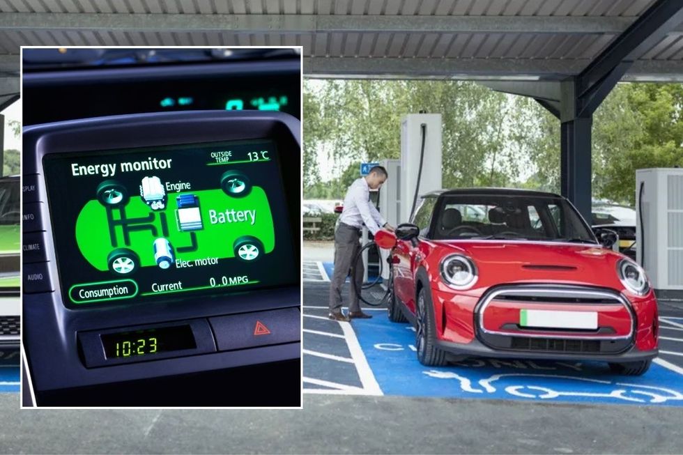 Hybrid car engine and an electric vehicle charging