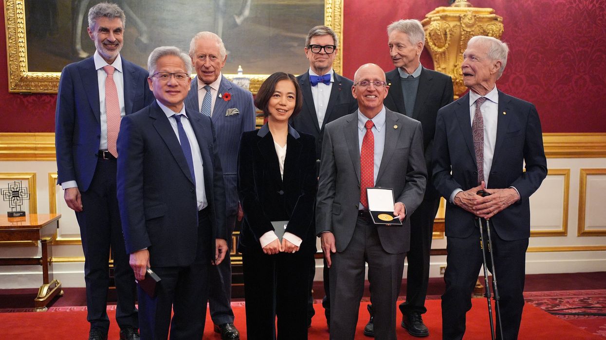 'I need to talk to you!' King approaches one of the world's richest men as he presents special award