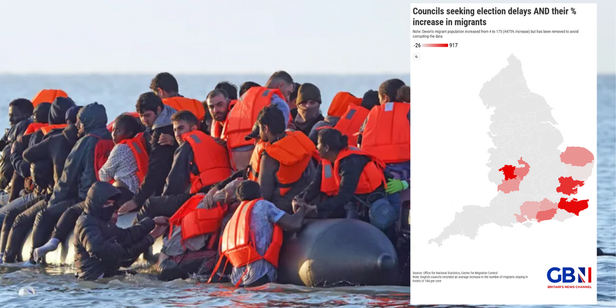 Shocking map shows areas seeking election delays have had LARGEST surge in migrants housed in hotels Shocking map shows areas seeking election delays have had LARGEST surge in migrants housed in hotels