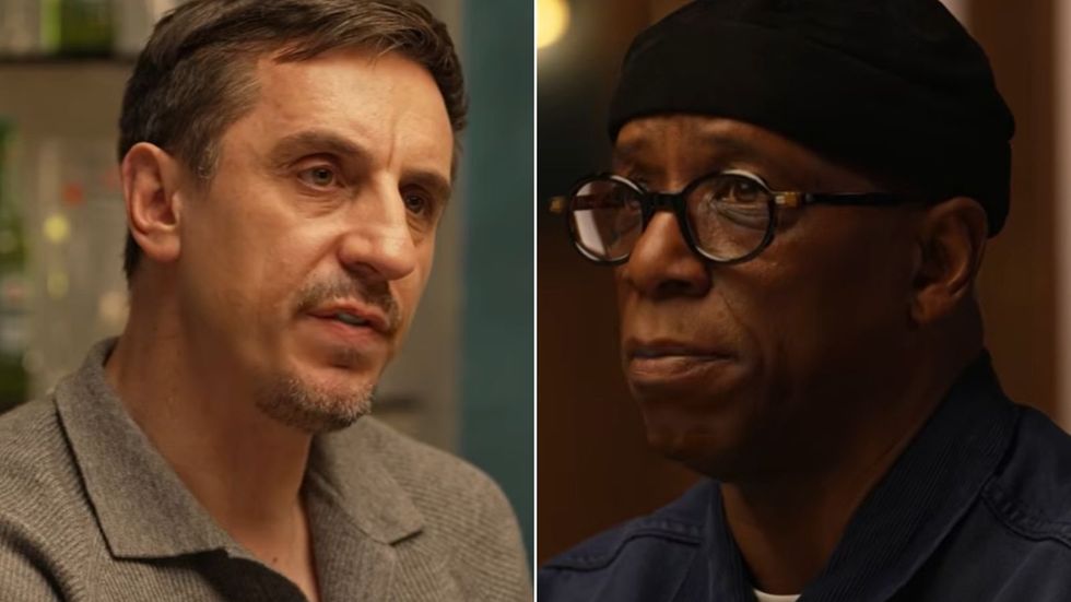 Ian Wright has accused Gary Neville of 'talking like Trump' in a furious row over Manchester City and the 115 charges that currently hang over the club
