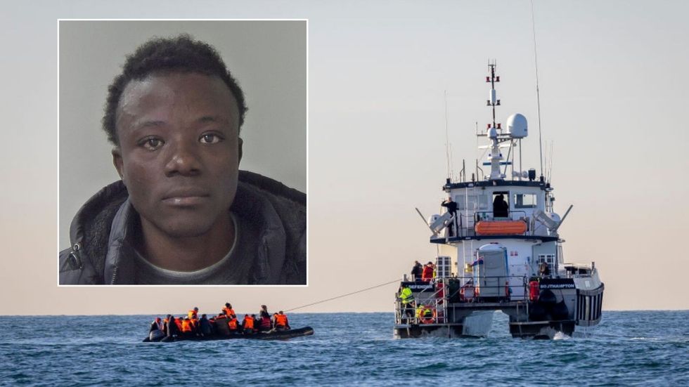 Ibrahima Bah with inset of border patrol