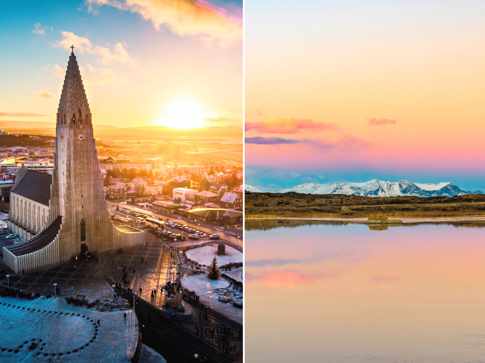 Iceland city/mountains