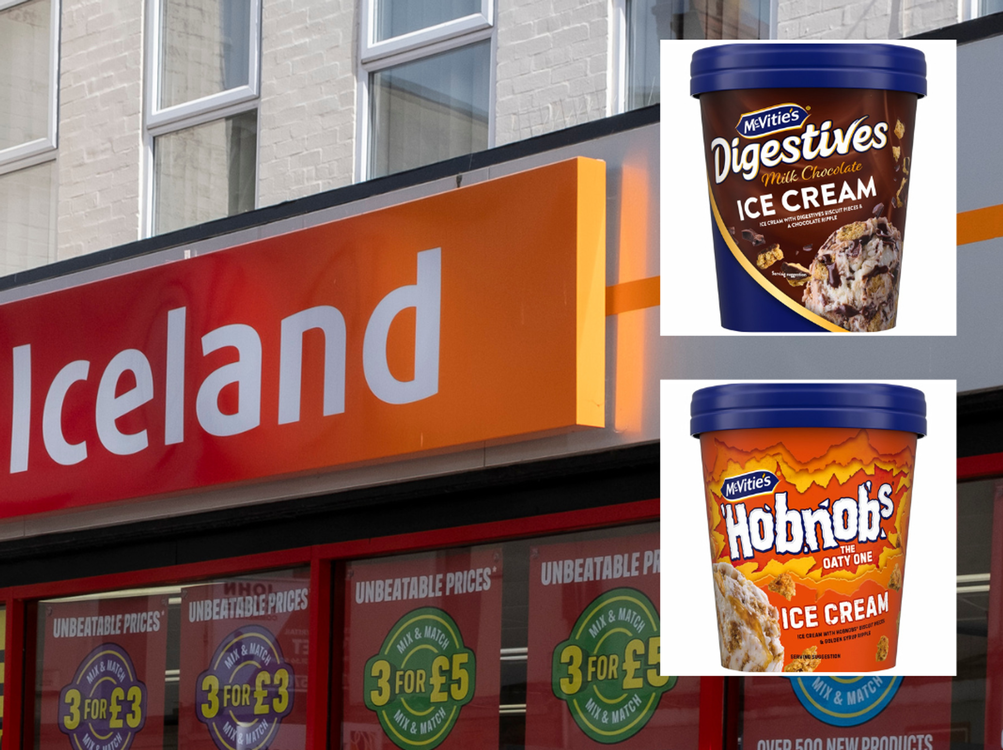 Iceland shop; McVitie's ice cream flavours