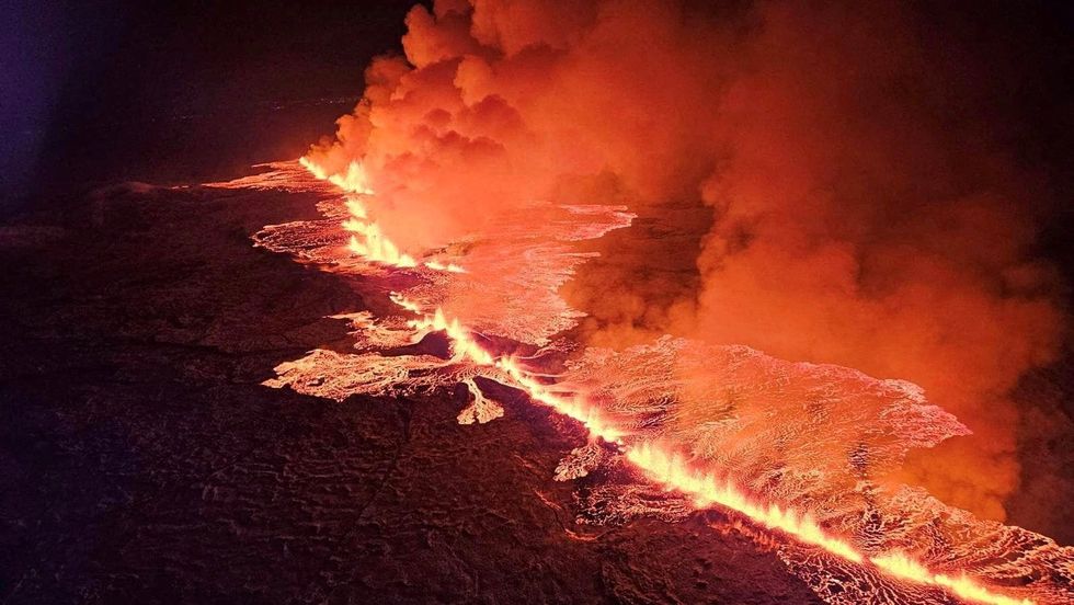 Iceland volcano erupts