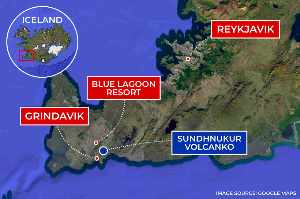 Iceland volcano map