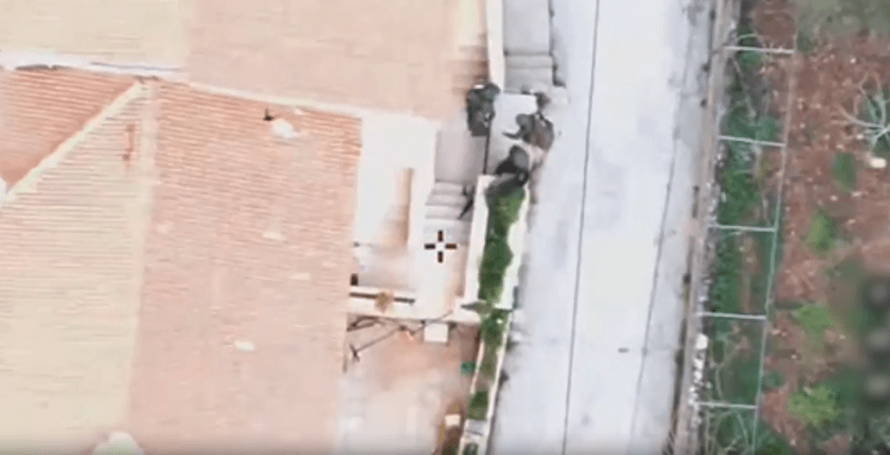 IDF ariel footage of Hezbollah militants in Qawzah