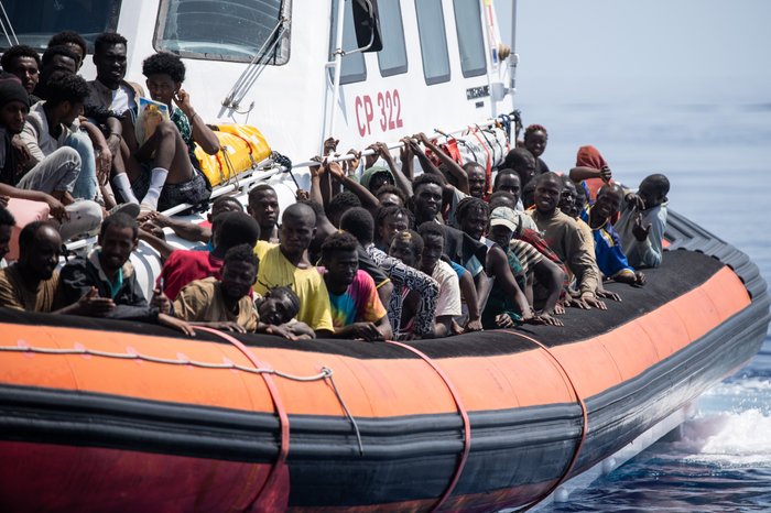 Illegal migrants in the Mediterranean