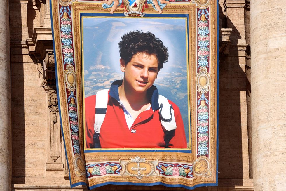 Image of Saint Carlo Acutis during his canonisation