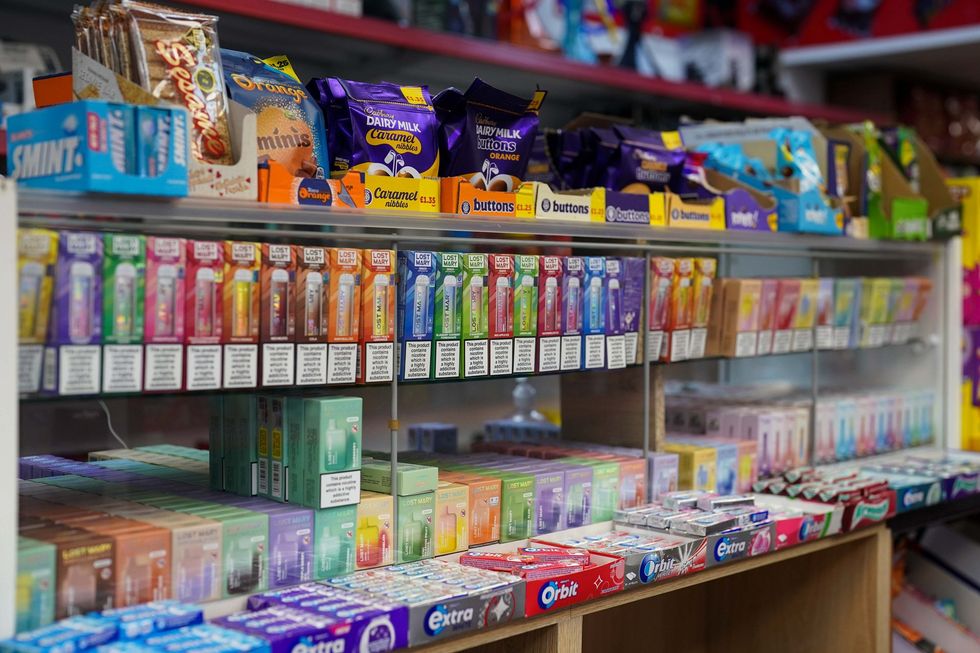 Image of stock in a vape shop in Birmingham