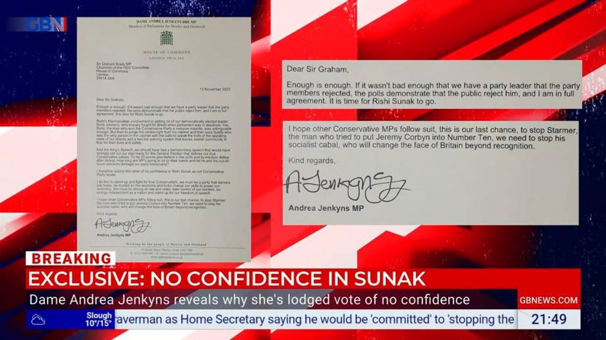 Dame Andrea Jenkyns calls on fellow MPs to lodge no confidence letters against Rishi Sunak
