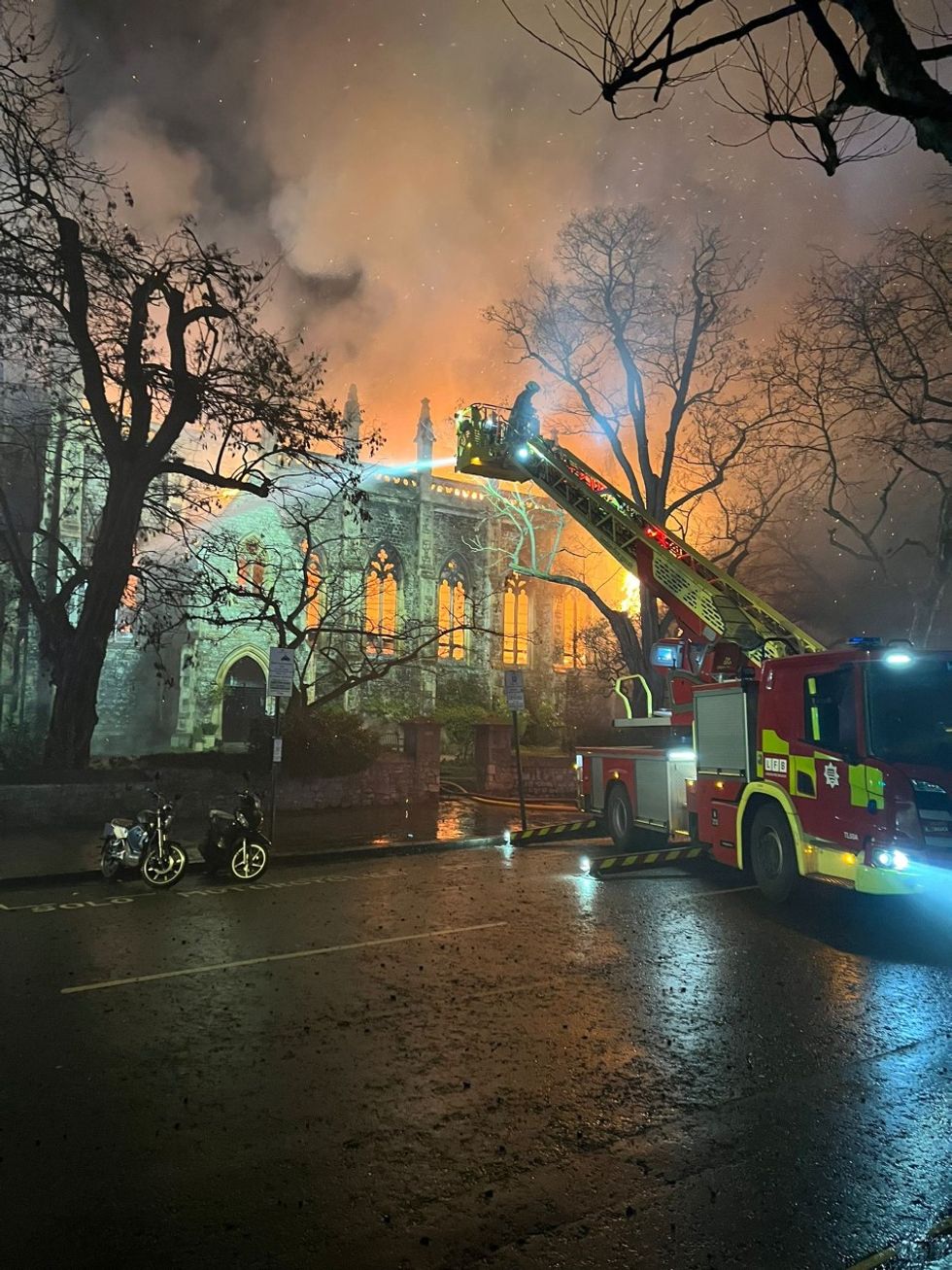 London church DESTROYED as devastating fire rips through St Mark's, leaving 'architectural treasure' in ruins