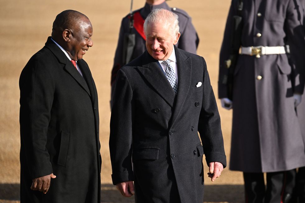 King Charles welcomes South African leader on first state visit of his reign