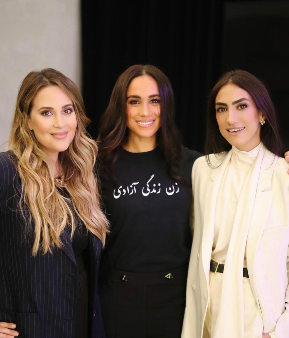 Meghan Markle wears 'Women, Life, Freedom' t-shirt at Spotify HQ to praise 'courage' of Iranian hijab protestors