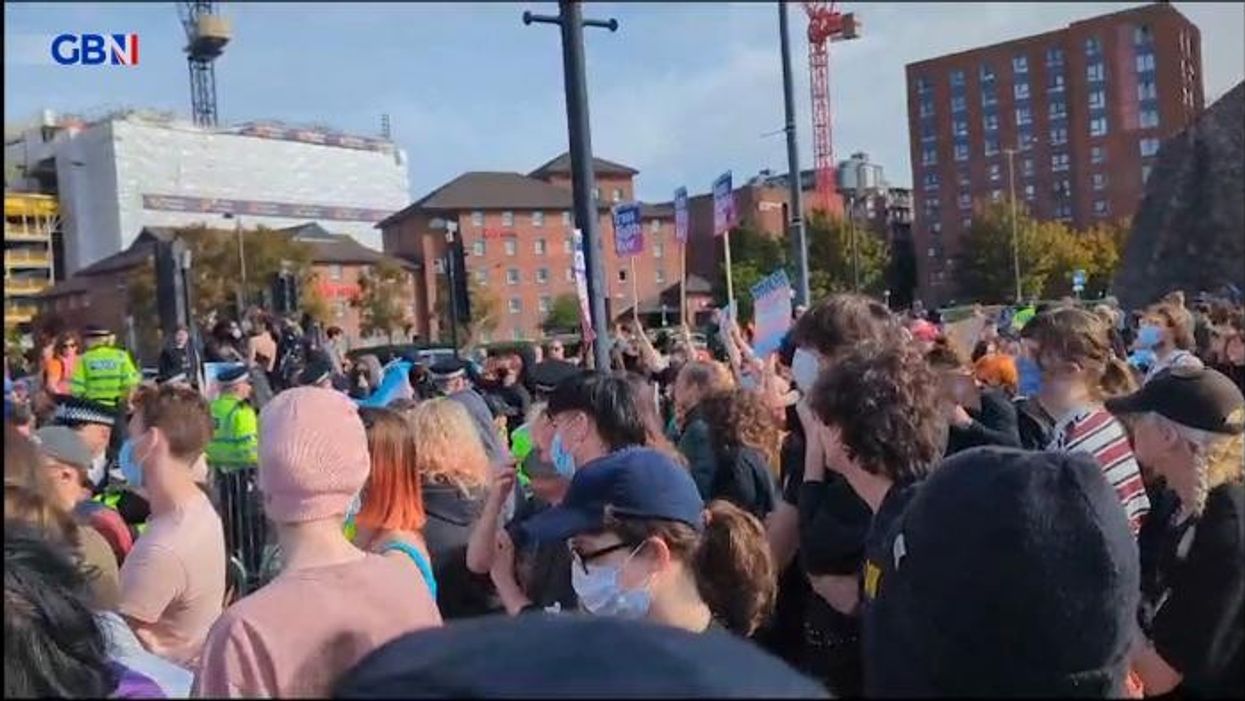 Trans activists tell women's rights protesters to 'f*** off' as Labour conference turns nasty